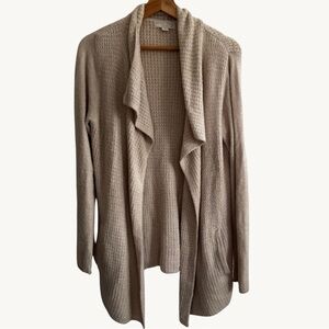 Barefoot Dreams Cozy Chic Lite Coastal Cardi Cardigan Sweater Biege Size Medium